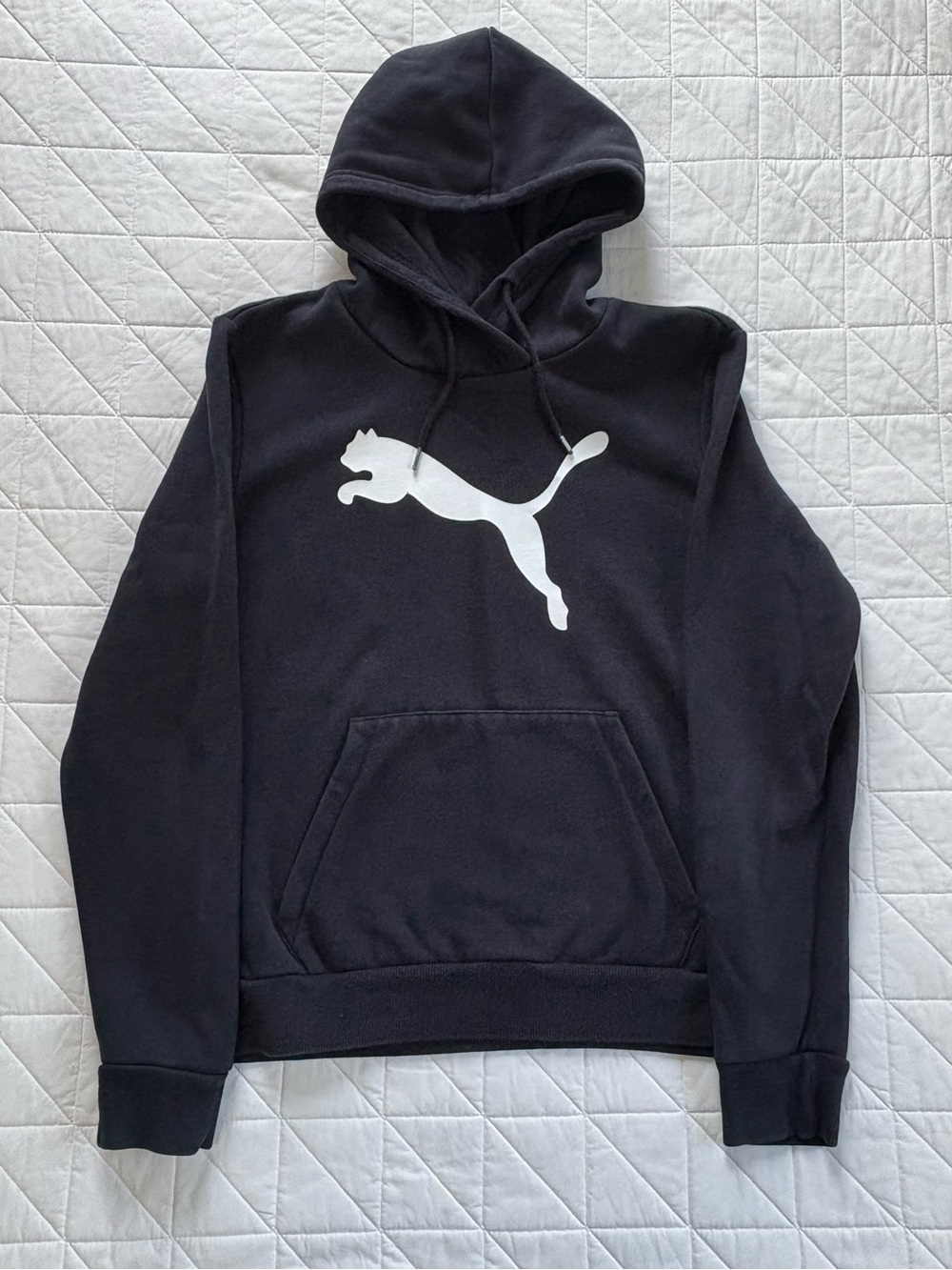 Women's Puma Graphic Cat Logo Pullover Hoodie - Size Large Excellent Condition